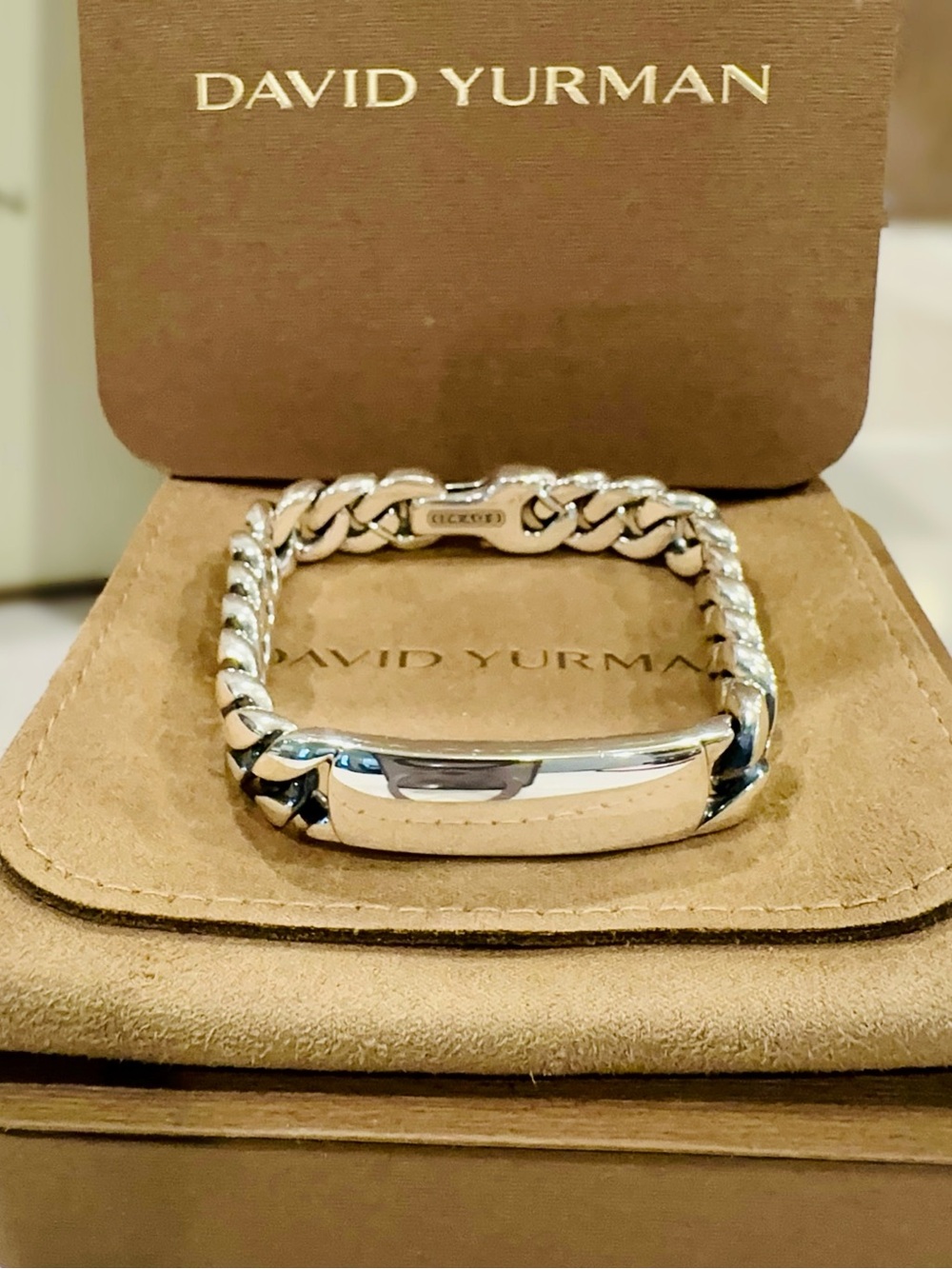 David Yurman Curb Chain ID Bracelet – Sterling Silver 11.5mm (Size M)